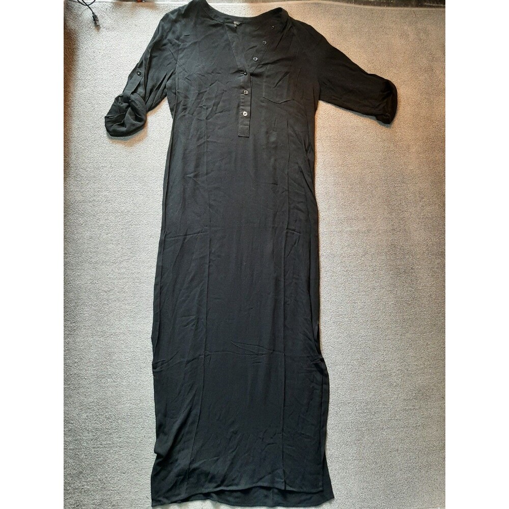 Floryday Womens Dress Medium M Short Sleeve Black Straight 54” long